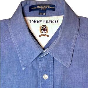 Tommy Hilfiger Vintage Dress Shirt in Medium Blue Men’s 15 1/2-35